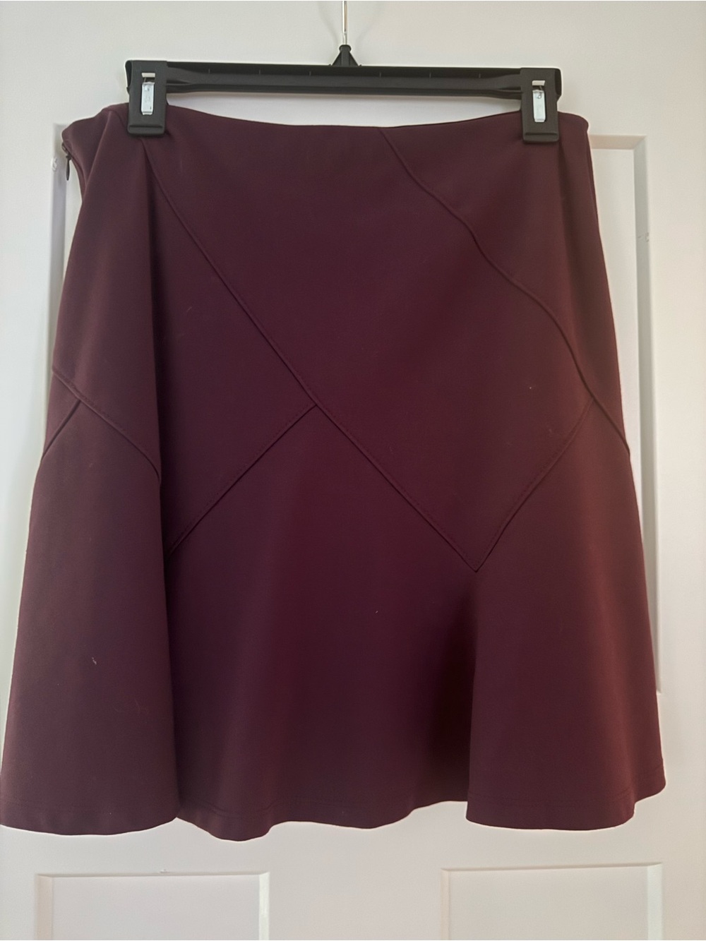 White House Black Market A-Line Panel Skirt in Deep Wine